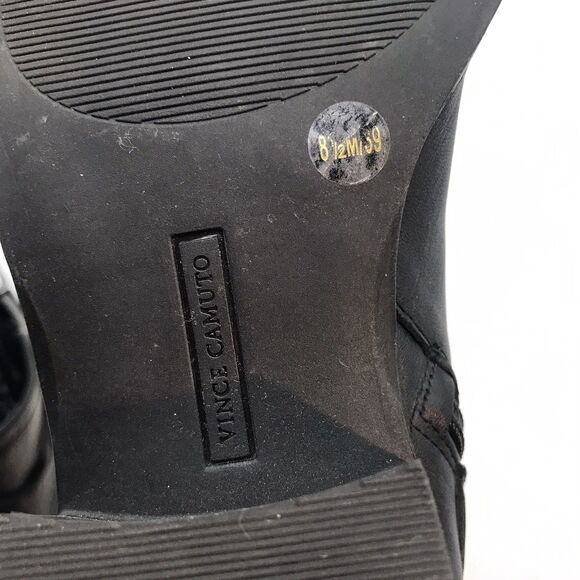 Vince Camuto VP-Peamer Ankle Bootie Women's 8.5M Black Leather Buckle Side Zip - Picture 12 of 14